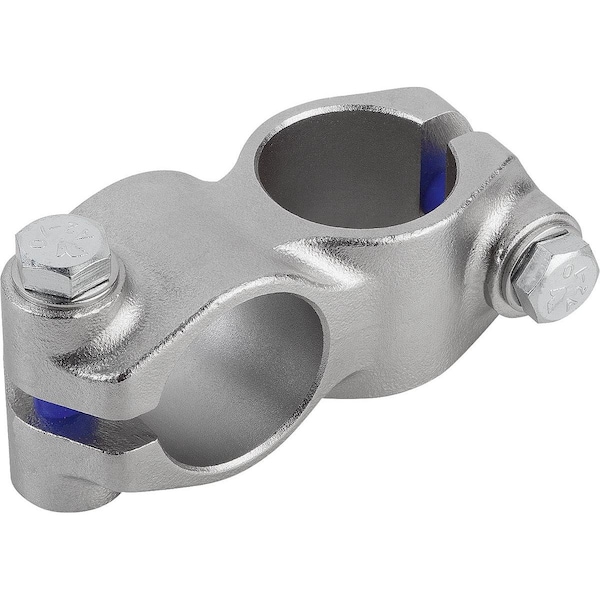 Tube Clamp 4-Way Flat, Form:B Stainless Steel, For Rnd. Tubes, A=40, 17, B=40, 17